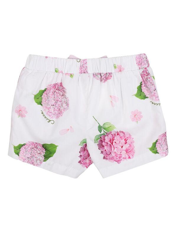 Girls White & Pink Short Woven Trouser image number 1